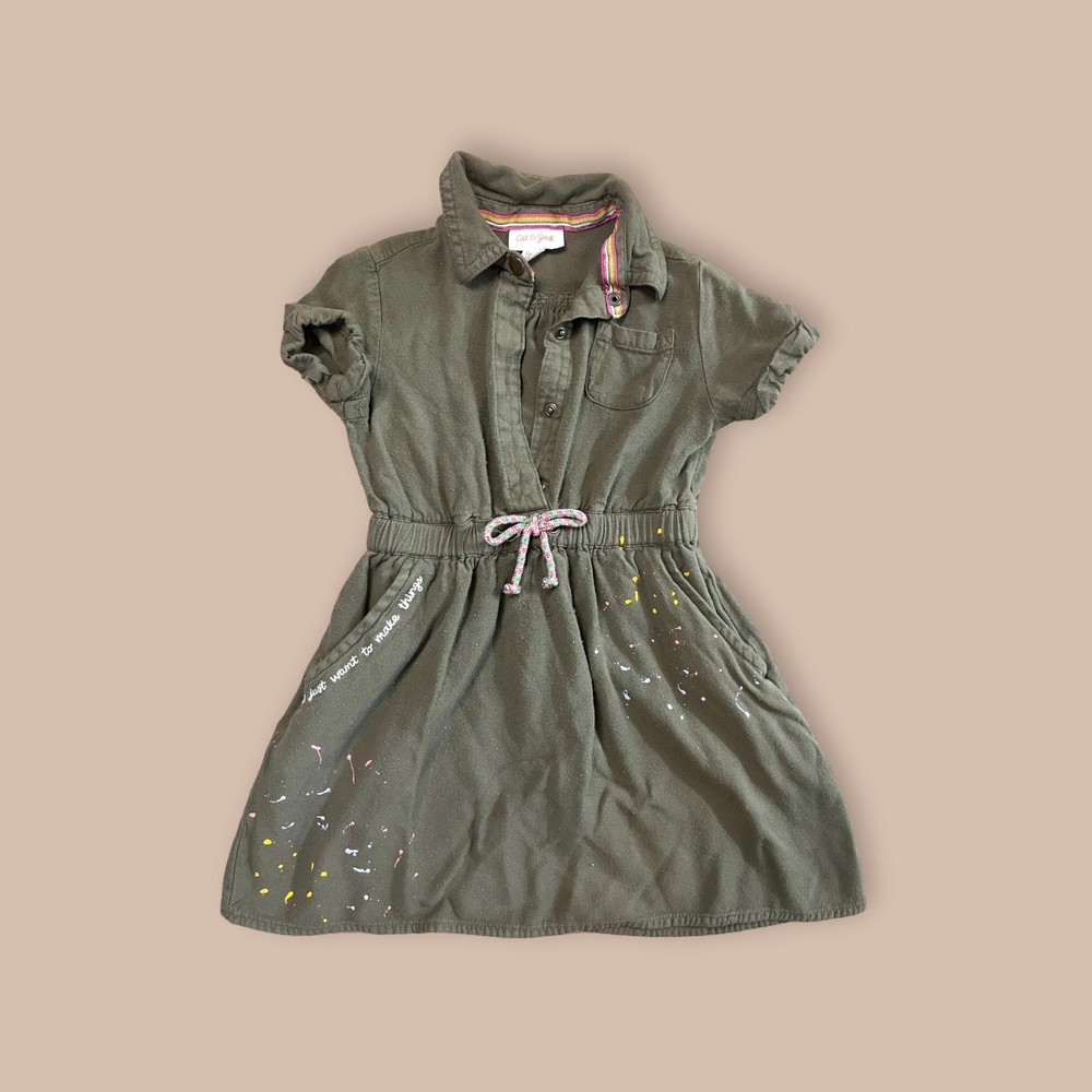 Cat & Jack Dark Green Short Sleeve Dress